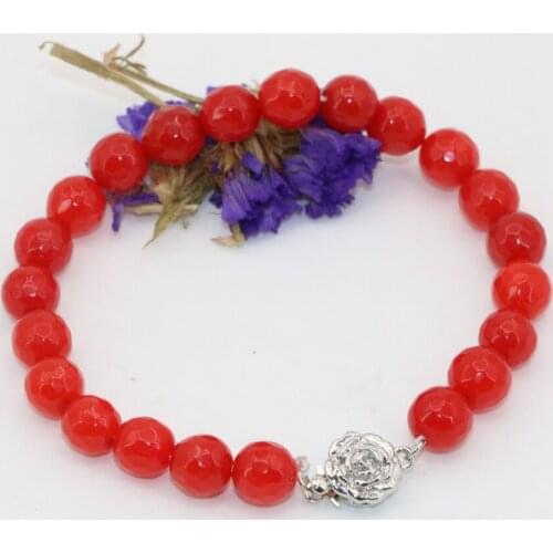 12 style bracelets women 6mm 8mm natural stone agat sandstone jades chalcedony faceted round beads jewelry making 7.5inch B2706