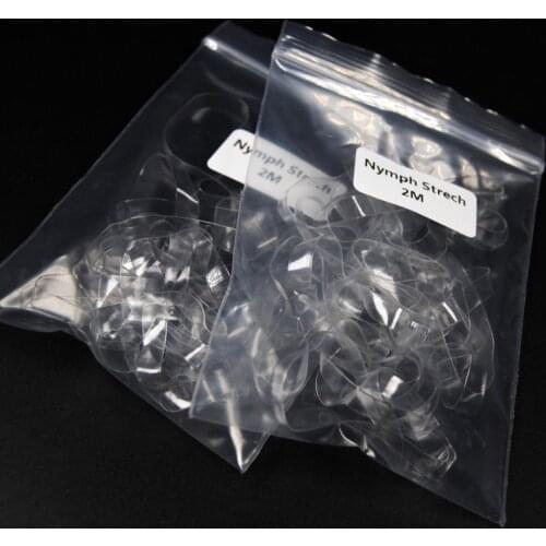 2 Bags X 2meters Clear Black Nymph Stretch Fly Tying Stretching Tape for Scuds Buzzers Worm Making