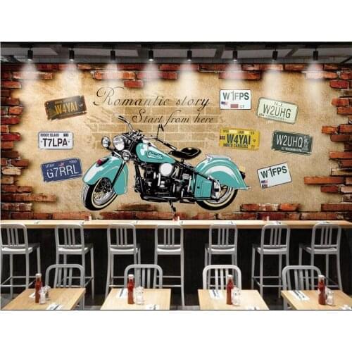 3d wallpaper custom photo mural Retro nostalgic locomotive license plate home decor 3d wall murals wallpaper in the living room