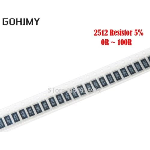 50Pcs 2512 SMD chip fixed 5% 1W 0.1R 0.01R 0.05R 0.001R 0.33R 1R 0R 10R 100R 2W 0.001 0.01 0.1 0.33 0.05 1 0 10 100 ohm