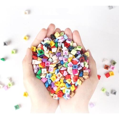 600 pcs/lot Educational Toy Plastic Small Building Blocks Brick Accessories 1X1 Plate 45 Colors Pixel Art DIY Toys for Children