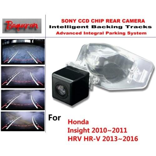 For Honda Insight 2010~2011 HRV HR-V 13~16 CCD Car Backup Parking Camera Intelligent Tracks Dynamic Guidance Rear View Camera