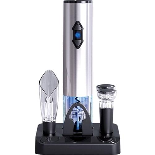 Big deal Wine Opener Gift Set Bar Kit with Electric Battery-Operated Bottle Opener,Pourer, Wine Stoppers, Foil Cutter & Stand