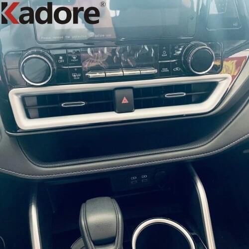 For Toyota Highlander Hybrid 2021 2022 ABS Matte Air Condition Vent Outlet Cover Trim Interior Accessories Car Styling LHD