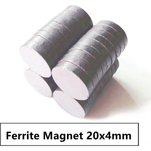 10 20 50pcs/lot Y30 Disk Ferrite Magnet 20*4 Permanent magnet 20x4 Black Round Speaker magnet 20 x 4