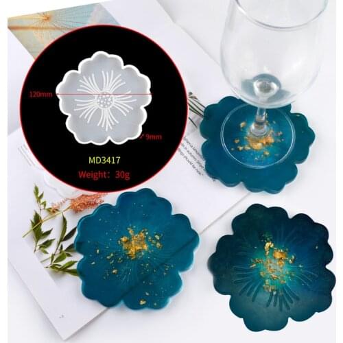 DM046 Sakura Flower Tea Tray Coaster Silicon Mold For Resin For Craft Coaster Jewelry Making Tools