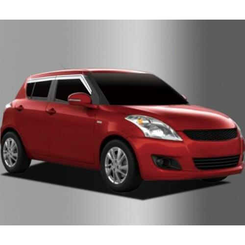 Chrome door visor side window deflector shade sun rain shield silver trips eaves for Suzuki Swift 2010