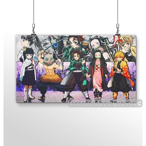 Canvas Anime Demon Slayer Pictures Home Decoration Paintings Poster HD Prints Wall Art Modular Living Room Framed