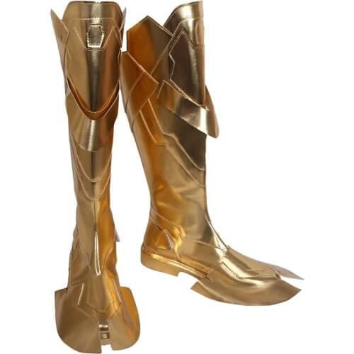 OW Mercenary Archer Hanzo Shimada Classic Skin Version Cosplay Boots Shoes Gold