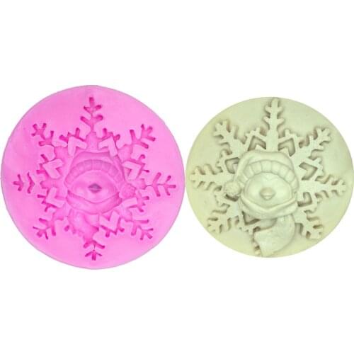 M1086 Silicone mould christmas decoration snowflake silicone mold penguin Cake decoration tools soap molds
