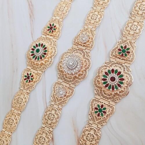 Moroccan fashion gown wedding metal belt luxury women belt chain adjustable length