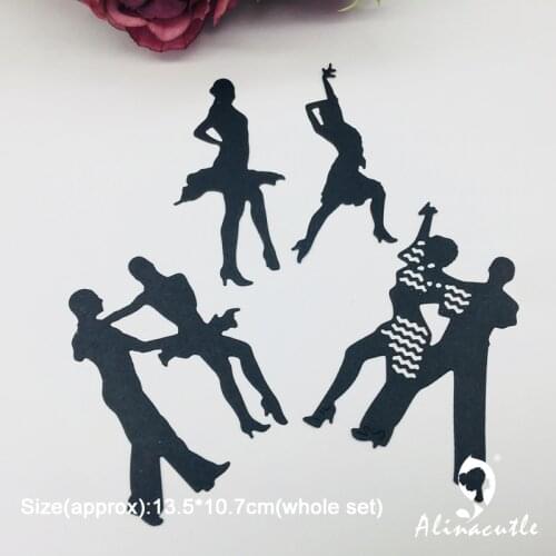 Metal Cutting die Cut 4pc Dancer DIY Scrapbooking Paper Craft Handmade Album Card Punch Art Alinacutle Cut Dies