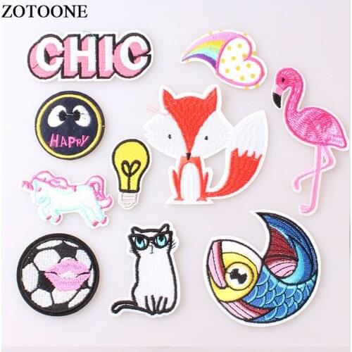 ZOTOONE Fashion Hot Animal Embroidered Iron on Patches for Clothing DIY Cute Motif Letter Applique Sewing Badge Accessories E