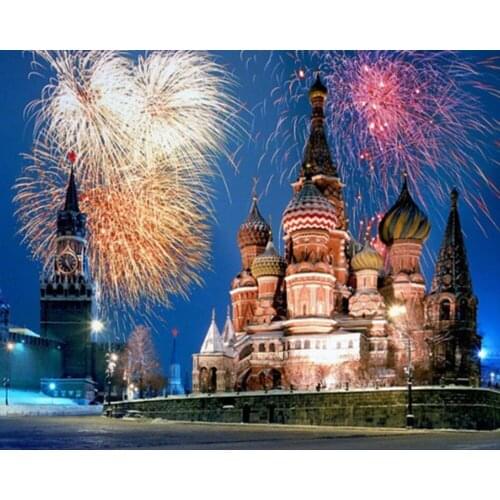 Castle fireworks Diamond mosaic needlework Wall art decor Picture Embroidery with diamonds Painting by numbers rhinestones Y581