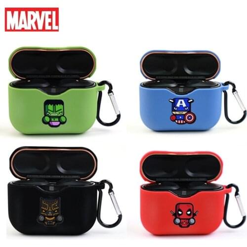 Cartoon Marvel Earphone Case For Sony WF-1000XM3 Silicone Protective Case Wireless Bluetooth Earphone Portable Cover With Hook