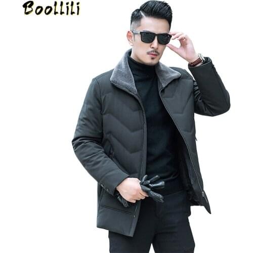 Boollili Winter Coat Men Duck Down Coat Lamb Fur Collar Puffer Jacket Men Korean Warm Parka Doudoune Homme