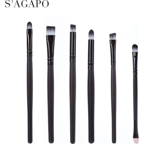 6PCS Double Head Eyeshadow Makeup Brushes Set Eyeblender Eyebrow Blush Highlighter Lip Concealer Professional Beauty makeup tool