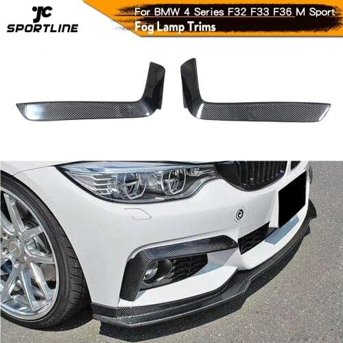 Front Bumper Fog Lamp Cover Splitters Canards Fins for BMW 4 Series F32 F33 F36 M Sport 2013 - 2018 Carbon Fiber / FRP