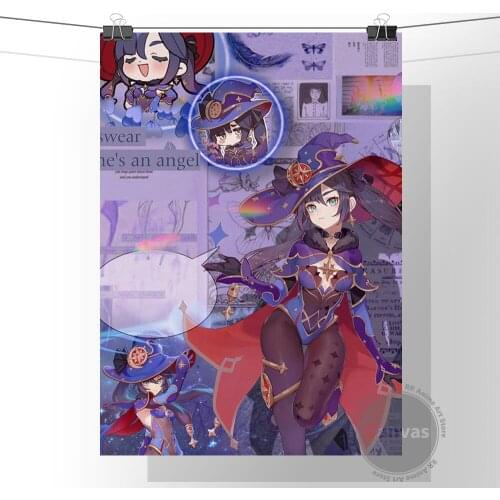 Anime Mona Genshin Impact Poster Pictures Home Manga Decoration Paintings Canvas HD Prints Wall Art Modular Living Room