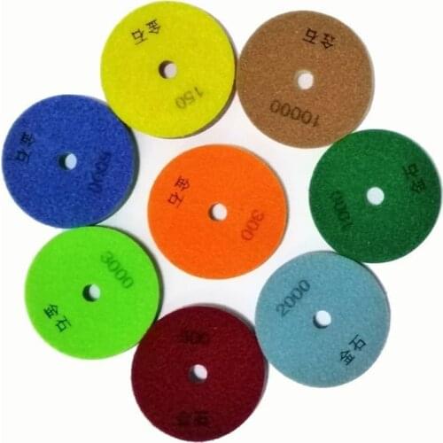 8PCS/Set 4Inch 100MM No-Woven Fiber Foam Buffing Polishing Pad Disc For Stone ,Tiles,Concrete, Limestone and Glass Edge