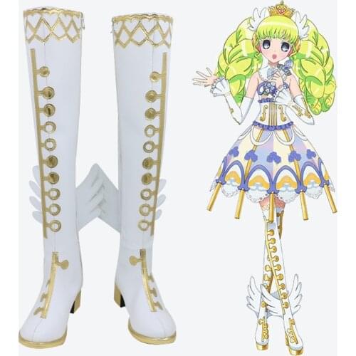 Pripara Falulu cosplay White High heels Shoes Boots Custom Made Halloween Party Accessories