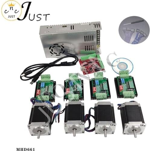 Promotion, CNC controller kit 4 axis, 4 TB6600 stepper motor driver Nema23 motor + power supply signal line