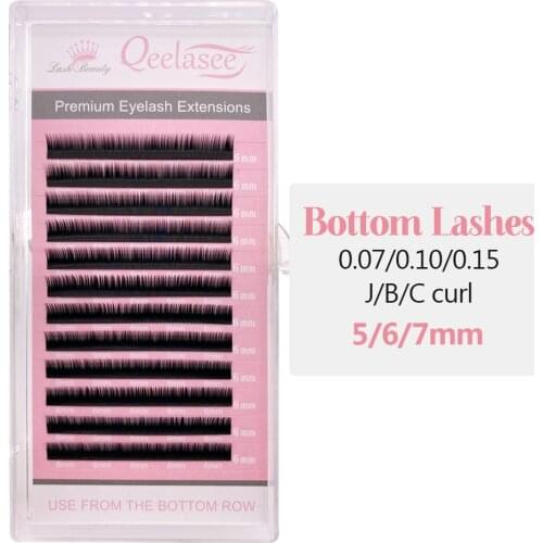 Qeelasee Bottom Lashes Under Eyelash Extensions 5mm 6mm 7mm Short Eyelash Extensions Eyebrow Lashes Makeup Maquillaje Cilios