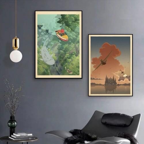 Nordic Style Home Decor Canvas Hayao Miyazaki Ponyo on the Cliff HD Prints Poster Painting Living Room Wall Art Modular Picture
