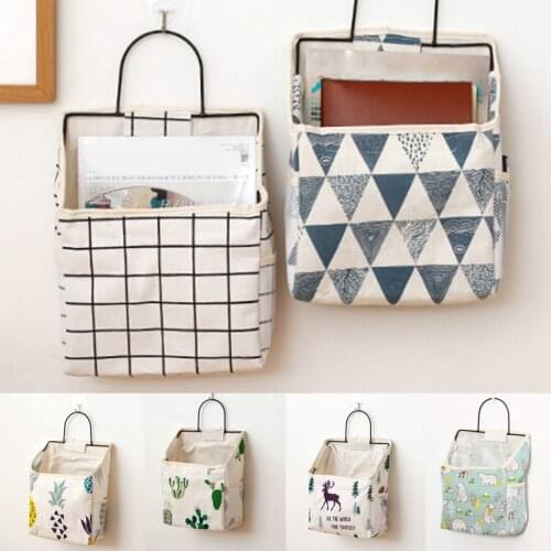 Hanging Storage Bag Organizer Wall Storage Basket Pocket Storage Box With Handle Hook Home Office Kitchen Accessories