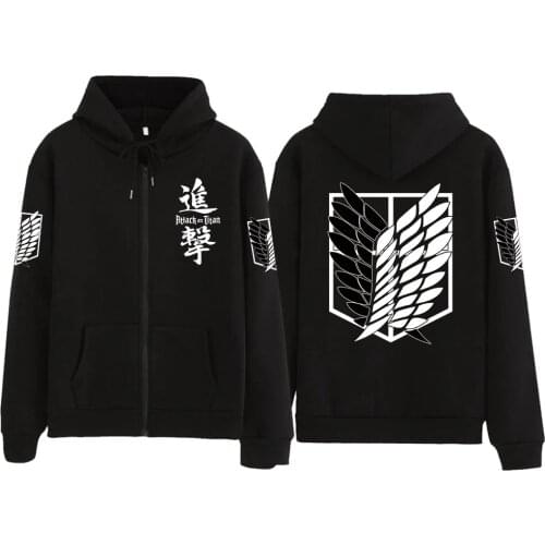 Anime Attack on Titan Hoodies AOT Sweatshirts Ackerman Levi Jacket With Zipper Cozy Tops Pullovers Sudadera felpa moletom