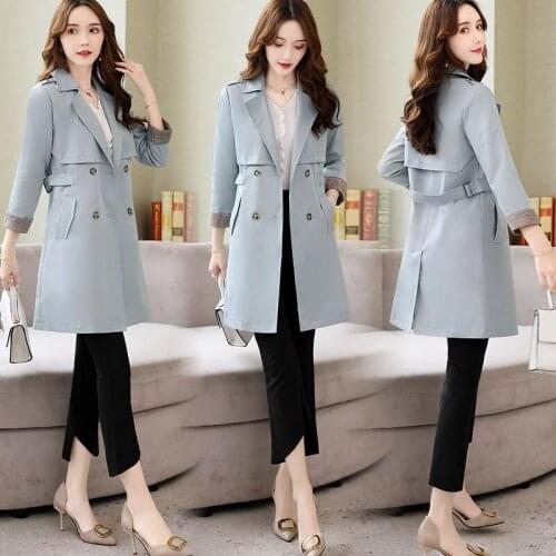Autumn New Brand Women Trench Coat Long Windbreaker Europe America Fashion Trend Double-Breasted Slim Long Trench