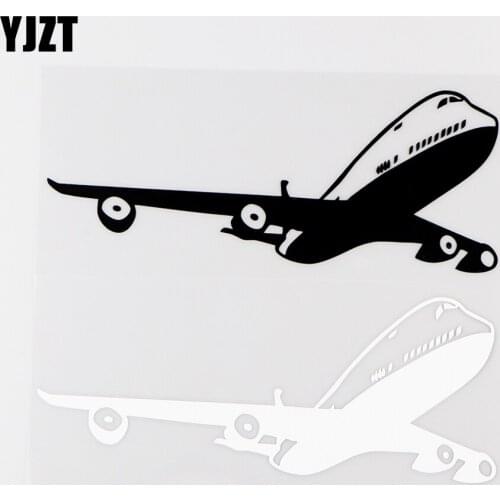 YJZT 16.5X6.5CM Personality Car Sticker Funny Aircraft Art Decor Vinyl Decals Black / Silver 10A-0041