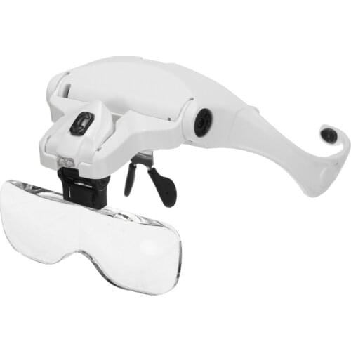 1 Set 5 Lens Adjustable Headband Magnifier LED Light Lamp Magnifying Glasses For Permanent Makeup Tattoo Supplies