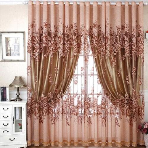 1Pc Flower Jacquard Tulle Window Curtain Drape For Living Room Curtains Embroidered Voile Sheer Curtains For Bedroom Balcony