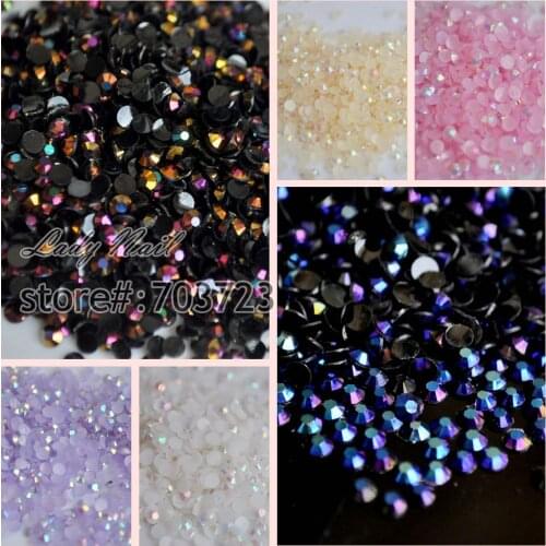 10000pcs Chameleon 3D Nail Art Tips SS12 3mm Jelly AB Resin Crystal Flat back Rhinestone not hotfix Nails Use Glue 18 Choices
