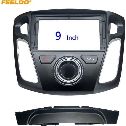 FEELDO Car Stereo 2Din Fascia Frame Adapter For Ford Focus 12-17 9" Big Screen Dash Audio Fitting Panel Frame Kit #HQ6564