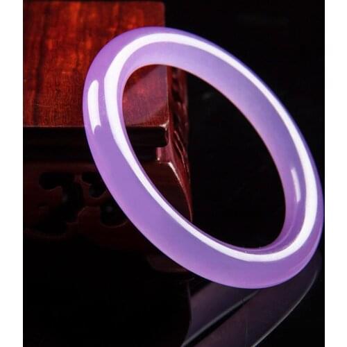 Free Shipping 58mm Certified Chinese natural ice chalcedony pink Bangle Bracelet ()