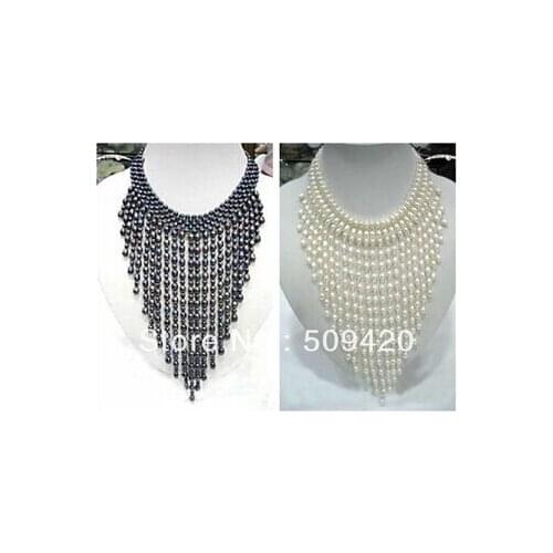 Free shipping >>Fashion Freshwater Pearl necklace Handcraft 1PC