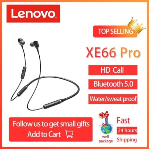 Lenovo XE66 Pro Dual Dynamic Neckband Wireless Headphones Bluetooth Earphone 4 Speakers HIFI Stereo HD Call Waterproof with Mic