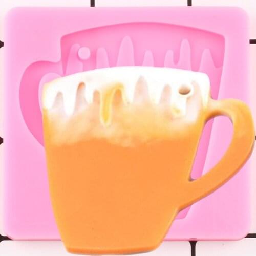 Shiny Coffee Cup Silicone Mold Epoxy Resin Jewelry Making Keychain Molds Polymer Clay Pendant DIY Handmade Charms Mould