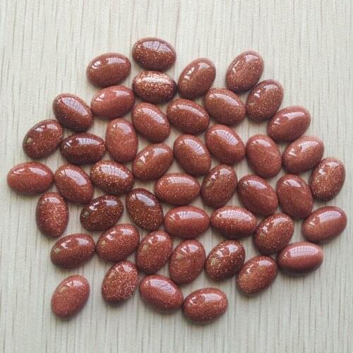 Wholesale 50pcs/lot 2017 Fashion good quality gold sand stone Oval CAB CABOCHON beads 10x14mm for jewelry making free shipping