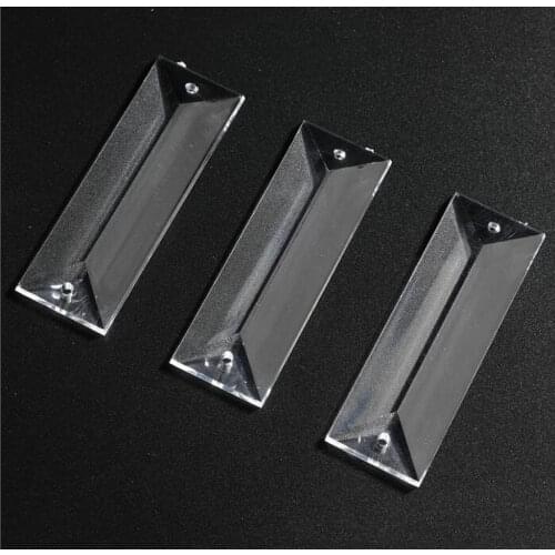 Camal 10pcs 50mm 2 Holes Acrylic Crystal Long Strip Pendant Chandelier Curtain Wedding Party Lighting Part Christmas Hanging DIY