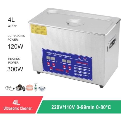3L/4L Digital Ultrasonic Cleaner 40Khz Stainless Bath Jewelry Glasses Watch Cleaner Oil Rust Remove Ultrasound Cleaning Machine