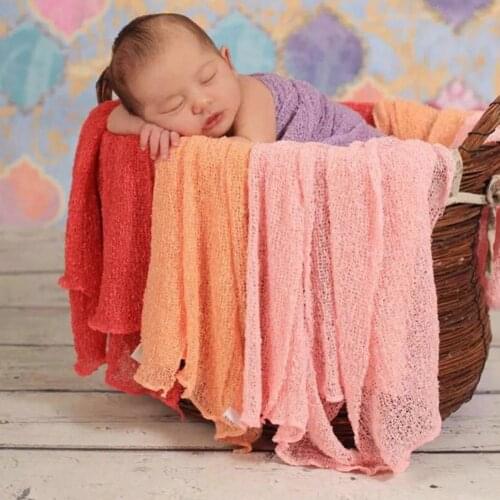 Newborn Baby Solid Color Soft Long Blanket Swaddle Wrap Infant Photography Prop