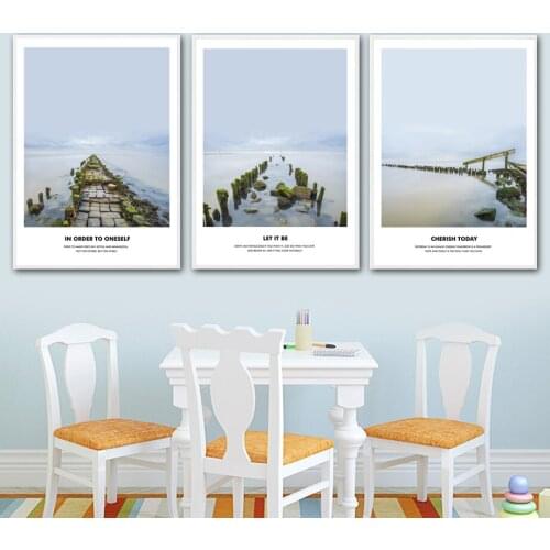 Stone Bridge Seascape Nordic Poster And Prints Wall Art Canvas Painting Pop A4 Art Pictures For Living Room Bedroom Decoration