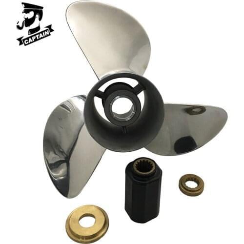 Captain Propeller 13 3/4x19 Fit Mercury Outboard Engines 90HP 115HP 220HP 225HP 250HP 400HP Stainless Steel 15 Tooth Spline RH