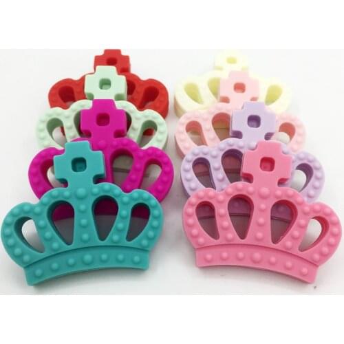 Queen Crown Teether Chewable Silicone Teether Pendant ,Crown Pendant Jewelry silicone teether pendant BPA Free 10pcs/lot