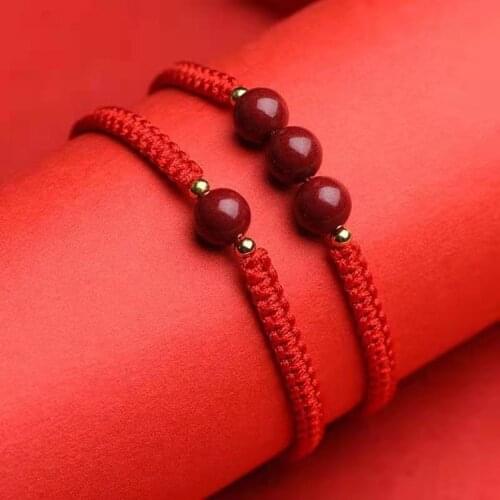 Fashion Hand Woven Hand Rope Cinnabar Bracelet Charm Womens Faith Bracelet Lucky Jewelry Lovers Relatives Friends Best Gift