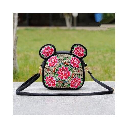 New Fashion Embroidery Children Small Flap bags!Hot National Cute Women Shoulder&Handbag Top Versatile Canvas Crossbody bags