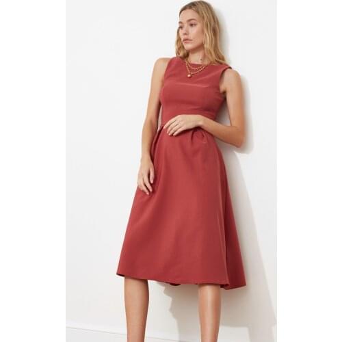 TRENDYOLMİLLA Color Rose Pleated Dress